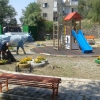 Kemal Reis Mahallesi Bağımsız Sevgi Anaokulu Bahçesi kosa, temizlik ve dikim çalışması